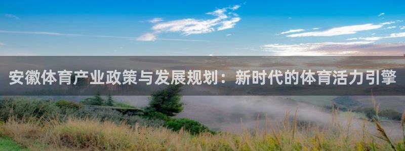 意昂主管：安徽体育产业政策与发展规划：新时代的体育活力引擎